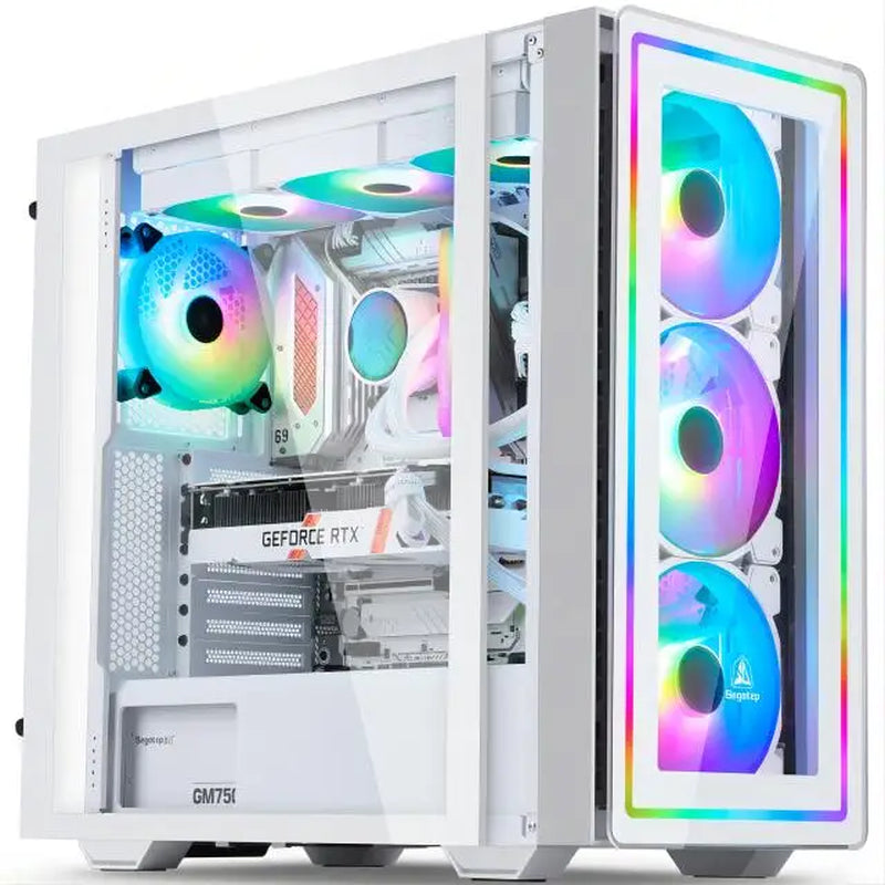 Aotesier Gaming PC Core A8 7680 CPU with 16G RAM 500 G SSD ATX/ITX/M-ATX Full View Side Panel Temper Glass Front Gaming Pc Game