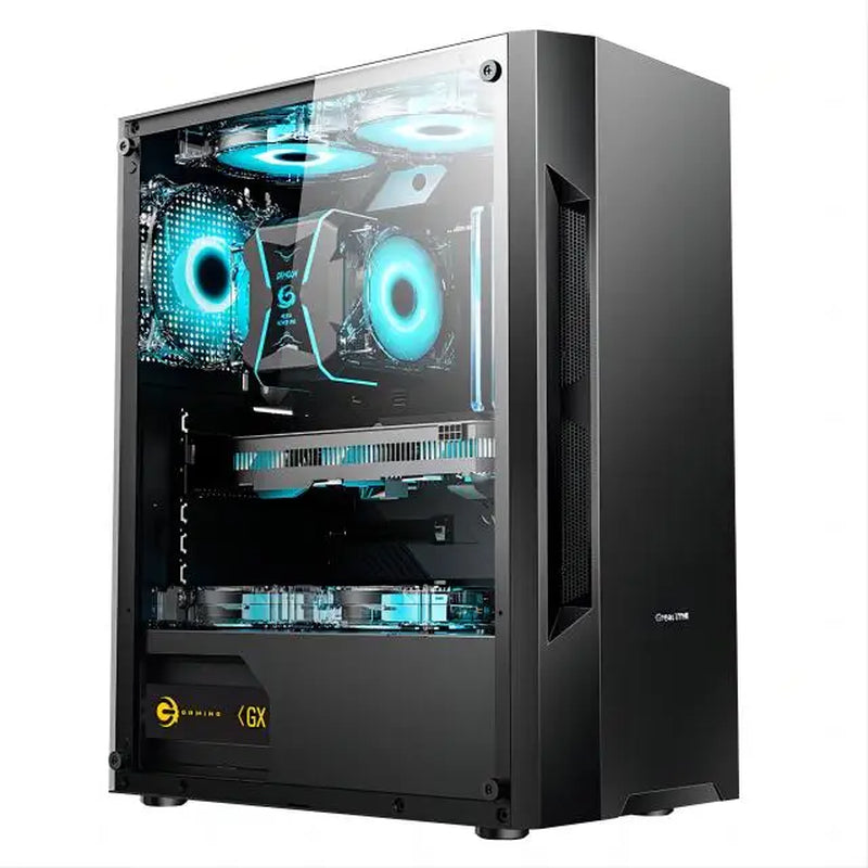 Aotesier Gaming PC Core A8 7680 CPU with 16G RAM 500 G SSD ATX/ITX/M-ATX Full View Side Panel Temper Glass Front Gaming Pc Game