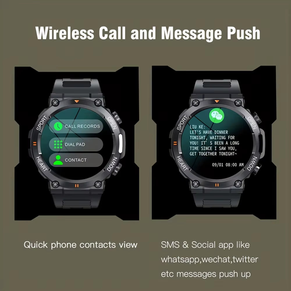 K56Pro Men's Smart Watch - Fitness Tracker with Heart Rate Monitor, Bluetooth, 1.39" HD Display, Long Battery Life for Outdoor Sports