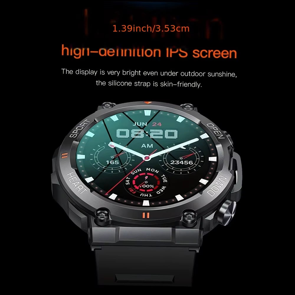 K56Pro Men's Smart Watch - Fitness Tracker with Heart Rate Monitor, Bluetooth, 1.39" HD Display, Long Battery Life for Outdoor Sports