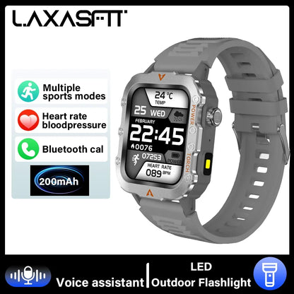 2024 Smart Men's LED Bluetooth Watch - Health Monitoring & Multi-Sport Modes