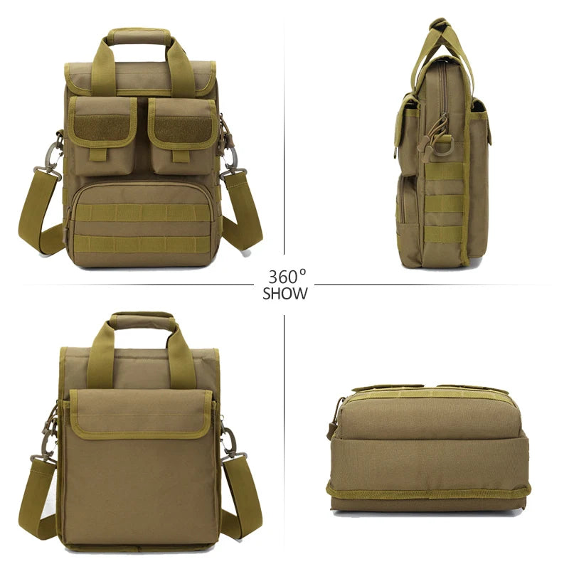 Men's Waterproof Tactical Messenger Bag - Camouflage Sling Backpack for Outdoor Adventures