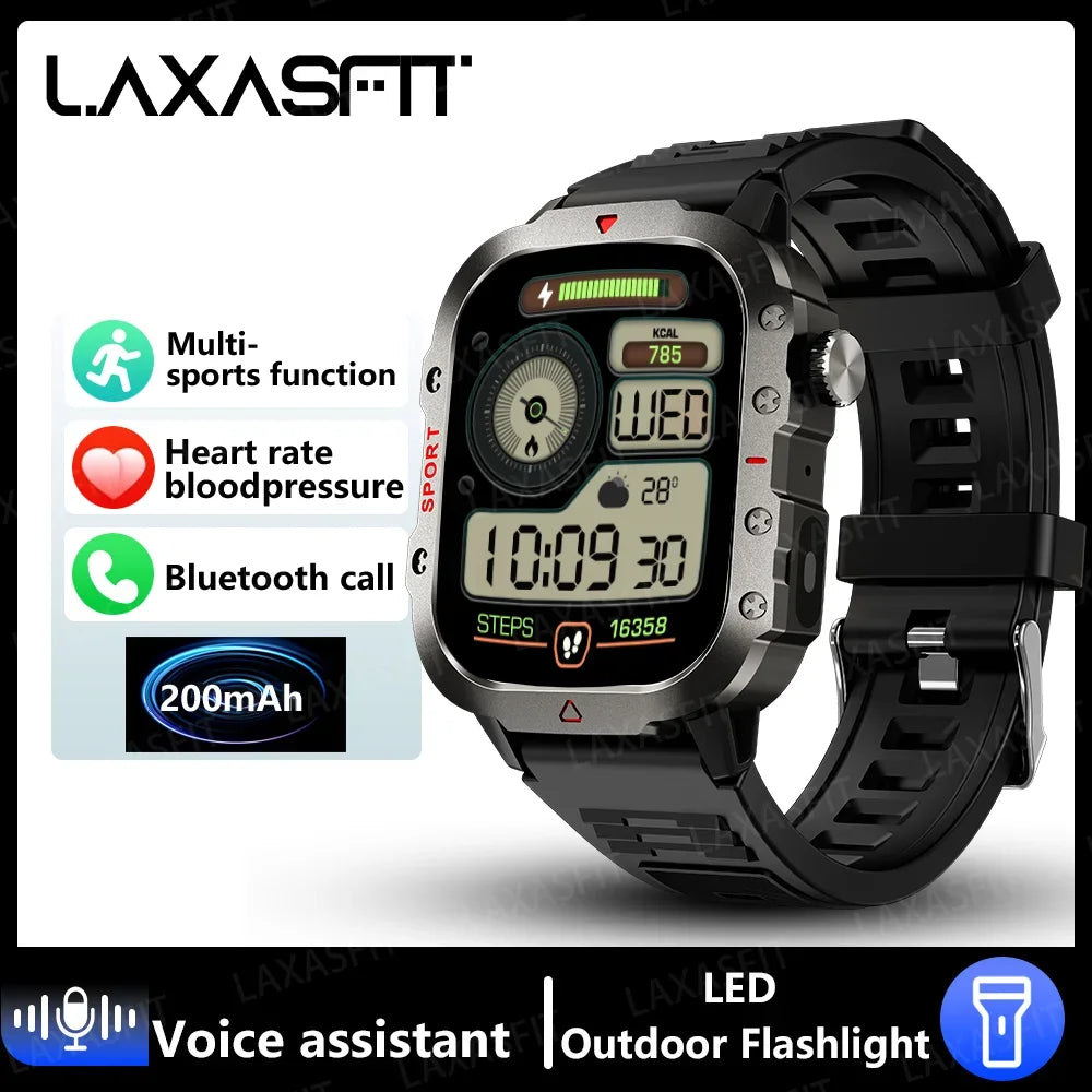 2024 Smart Men's LED Bluetooth Watch - Health Monitoring & Multi-Sport Modes