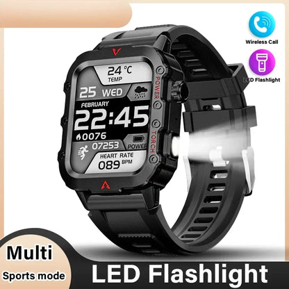 2024 Smart Men's LED Bluetooth Watch - Health Monitoring & Multi-Sport Modes