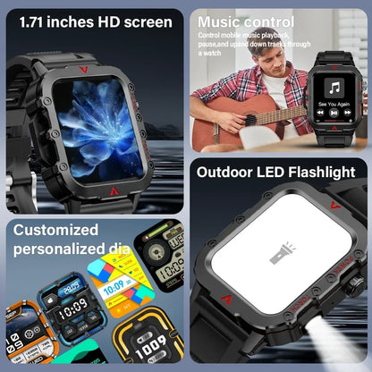 2024 Smart Men's LED Bluetooth Watch - Health Monitoring & Multi-Sport Modes
