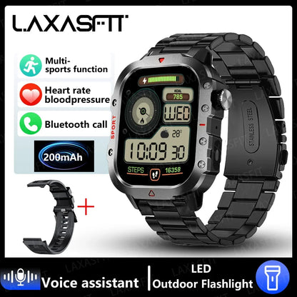 2024 Smart Men's LED Bluetooth Watch - Health Monitoring & Multi-Sport Modes