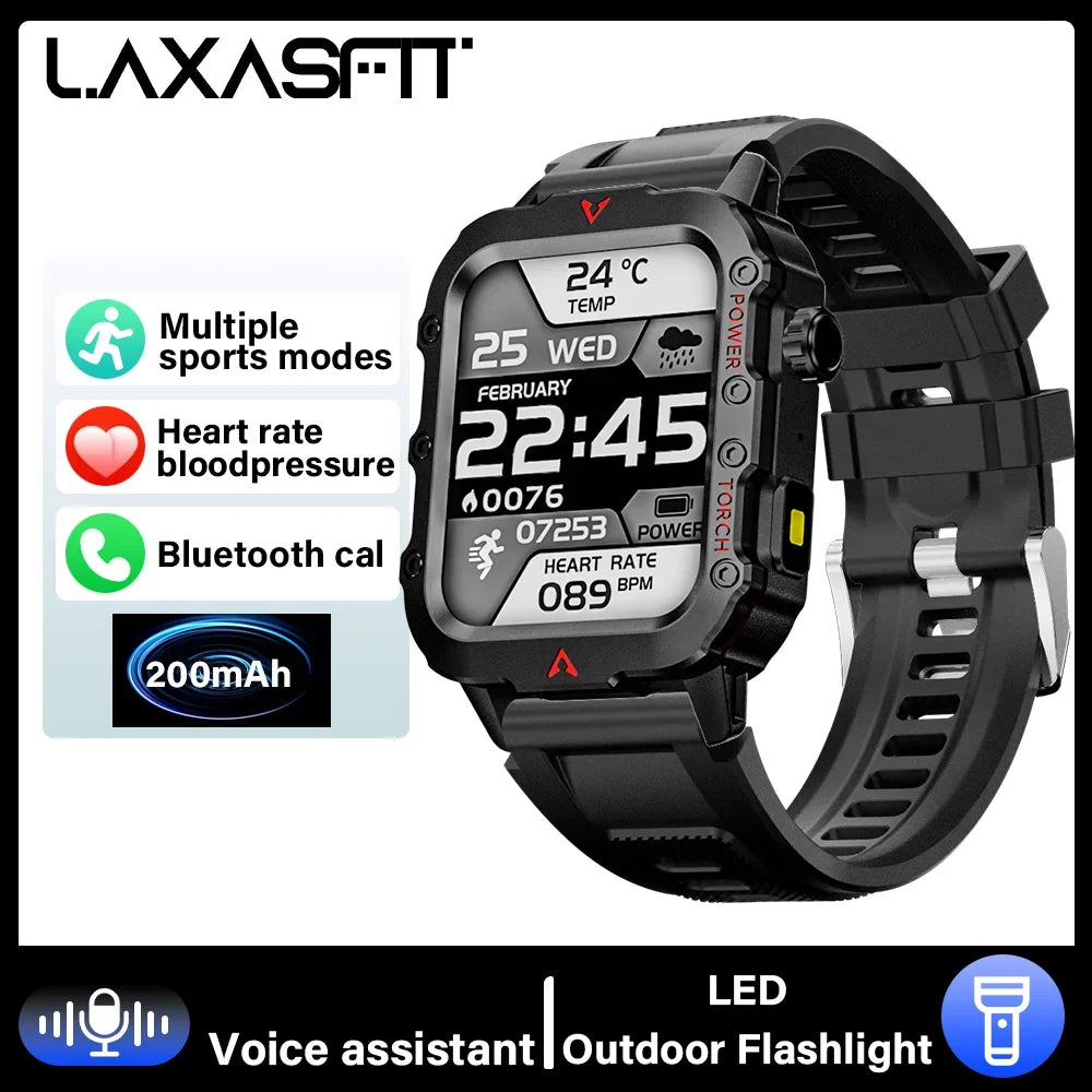 2024 Smart Men's LED Bluetooth Watch - Health Monitoring & Multi-Sport Modes