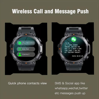 K56Pro Men's Smart Watch - Fitness Tracker with Heart Rate Monitor, Bluetooth, 1.39" HD Display, Long Battery Life for Outdoor Sports