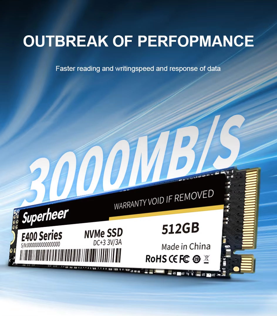 M2 SSD Nvme 256GB 128GB 512GB SUPERHEER M.2 Pcie 3.0 1TB Hard Drive 2280 Internal Solid State Disk for Laptop Desktop