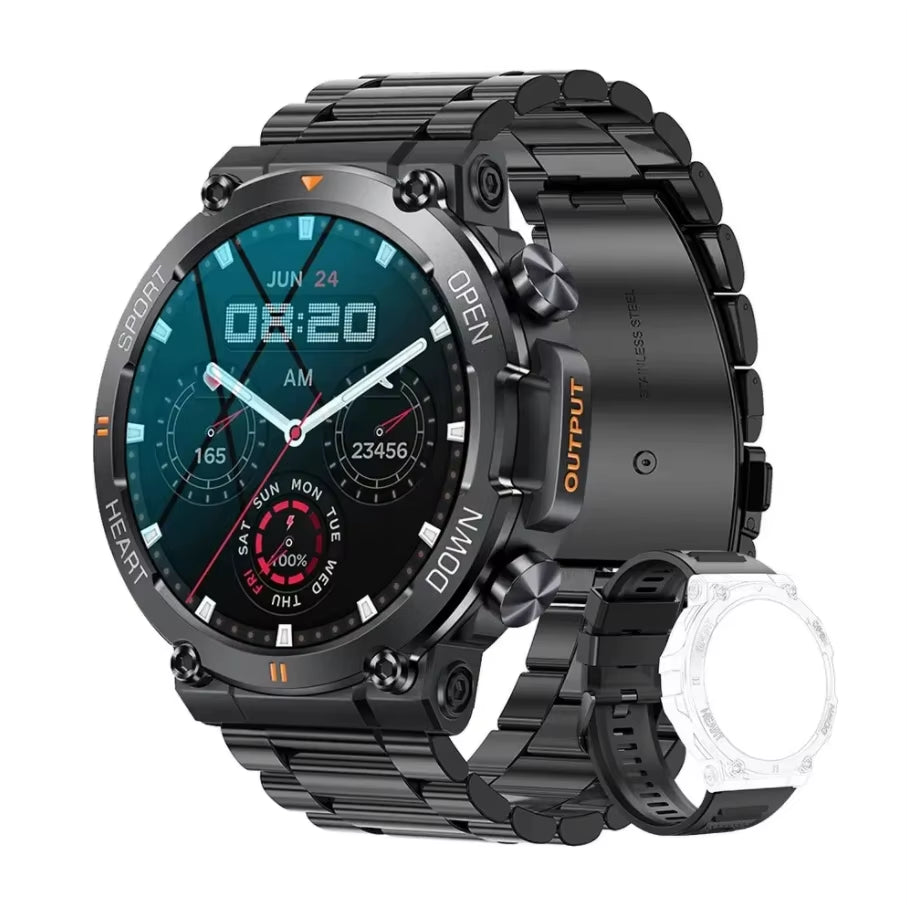 K56Pro Men's Smart Watch - Fitness Tracker with Heart Rate Monitor, Bluetooth, 1.39" HD Display, Long Battery Life for Outdoor Sports