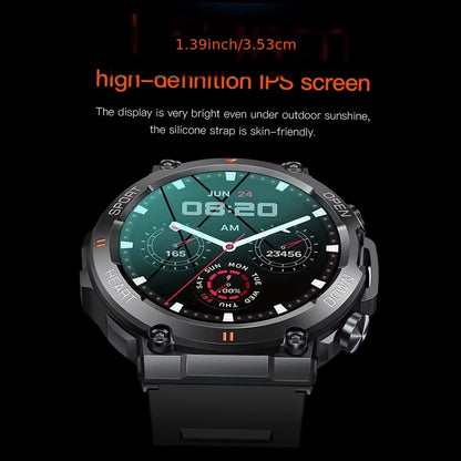 K56Pro Men's Smart Watch - Fitness Tracker with Heart Rate Monitor, Bluetooth, 1.39" HD Display, Long Battery Life for Outdoor Sports