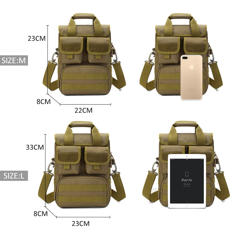 Men's Waterproof Tactical Messenger Bag - Camouflage Sling Backpack for Outdoor Adventures